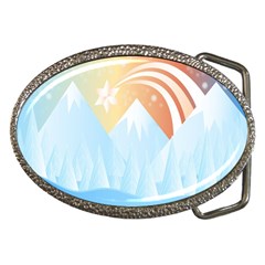 Winter Landscape Star Mountains Belt Buckles by Wegoenart