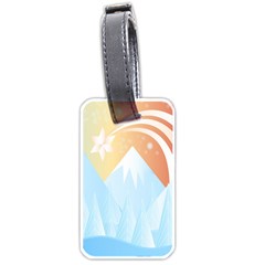 Winter Landscape Star Mountains Luggage Tags (one Side)  by Wegoenart