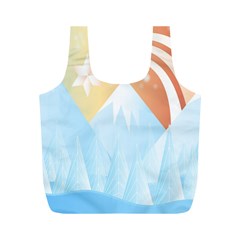 Winter Landscape Star Mountains Full Print Recycle Bag (m) by Wegoenart