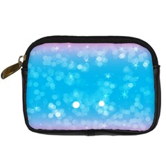 Background Abstract Christmas Snow Digital Camera Leather Case by Wegoenart