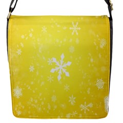 Snowflakes The Background Snow Flap Closure Messenger Bag (s) by Wegoenart