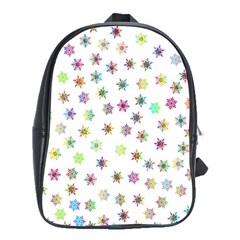 Snowflakes Snow Winter Ice Cold School Bag (xl) by Wegoenart