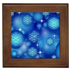 Blue Background Christmas Framed Tiles