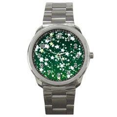 Christmas Star Advent Background Sport Metal Watch by Wegoenart