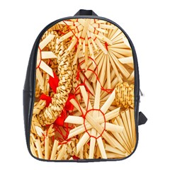 Christmas Straw Xmas Gold School Bag (xl) by Wegoenart