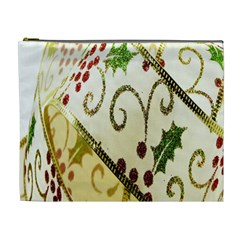 Christmas Ribbon Background Cosmetic Bag (xl) by Wegoenart