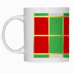 Christmas Fabric Textile Red Green White Mugs by Wegoenart