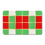 Christmas Fabric Textile Red Green Magnet (Rectangular) Front