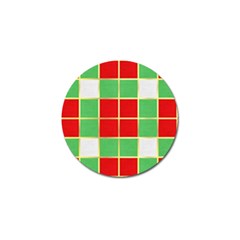 Christmas Fabric Textile Red Green Golf Ball Marker by Wegoenart