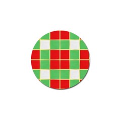 Christmas Fabric Textile Red Green Golf Ball Marker (10 Pack) by Wegoenart