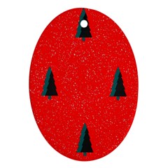 Christmas Time Fir Trees Oval Ornament (two Sides) by Wegoenart