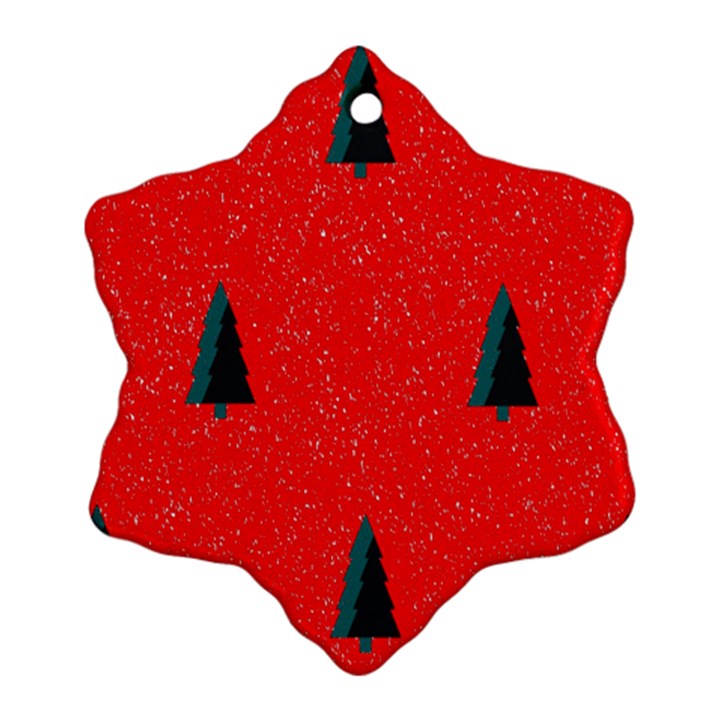 Christmas Time Fir Trees Snowflake Ornament (Two Sides)