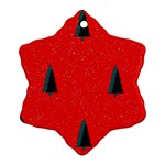 Christmas Time Fir Trees Snowflake Ornament (Two Sides) Back