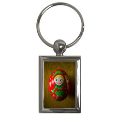 Christmas Wreath Ball Decoration Key Chains (rectangle)  by Wegoenart