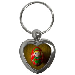 Christmas Wreath Ball Decoration Key Chains (heart)  by Wegoenart