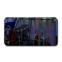 Christmas Boats In Harbor Medium Bar Mats by Wegoenart