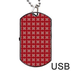 Christmas Paper Pattern Dog Tag Usb Flash (one Side) by Wegoenart