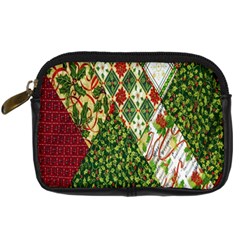 Christmas Quilt Background Digital Camera Leather Case by Wegoenart