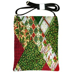 Christmas Quilt Background Shoulder Sling Bag by Wegoenart