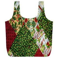 Christmas Quilt Background Full Print Recycle Bag (xl)