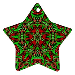Christmas Kaleidoscope Pattern Star Ornament (two Sides) by Wegoenart