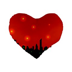City Light Night Lights Evening Standard 16  Premium Heart Shape Cushions by Wegoenart