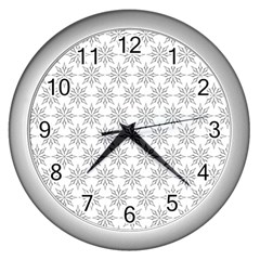 Ornamental Decorative Floral Wall Clock (silver) by Wegoenart