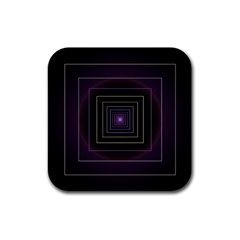Fractal Square Modern Purple Rubber Square Coaster (4 Pack)  by Wegoenart