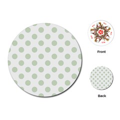 Green Dots Modern Pattern Paper Playing Cards (round) by Wegoenart