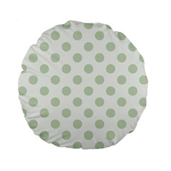 Green Dots Modern Pattern Paper Standard 15  Premium Flano Round Cushions by Wegoenart