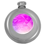 Low Poly Triangle Pattern Round Hip Flask (5 oz) Front