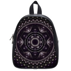 Fractal Mandala Circles Purple School Bag (small) by Wegoenart