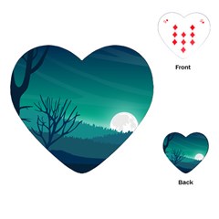 Landscape Wallpaper Background Playing Cards (heart) by Wegoenart