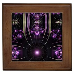 Fractal Purple Elements Violet Framed Tiles