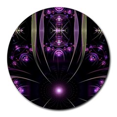 Fractal Purple Elements Violet Round Mousepads