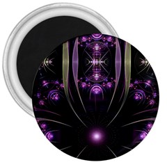 Fractal Purple Elements Violet 3  Magnets