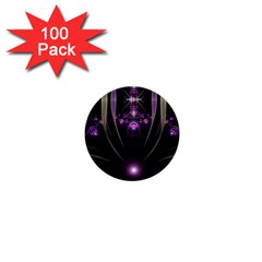 Fractal Purple Elements Violet 1  Mini Buttons (100 pack) 