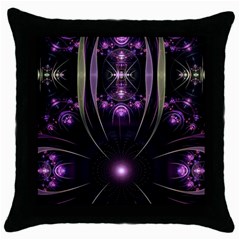 Fractal Purple Elements Violet Throw Pillow Case (Black)
