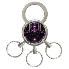 Fractal Purple Elements Violet 3-Ring Key Chains