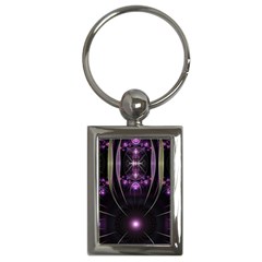 Fractal Purple Elements Violet Key Chains (Rectangle) 