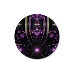 Fractal Purple Elements Violet Magnet 3  (Round)
