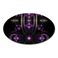 Fractal Purple Elements Violet Oval Magnet