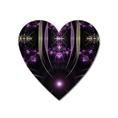 Fractal Purple Elements Violet Heart Magnet