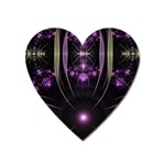 Fractal Purple Elements Violet Heart Magnet Front