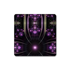 Fractal Purple Elements Violet Square Magnet