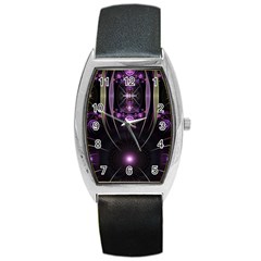 Fractal Purple Elements Violet Barrel Style Metal Watch