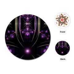 Fractal Purple Elements Violet Playing Cards (Round)
