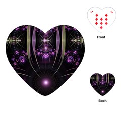 Fractal Purple Elements Violet Playing Cards (Heart)