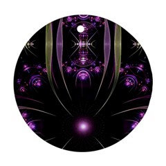 Fractal Purple Elements Violet Round Ornament (Two Sides)