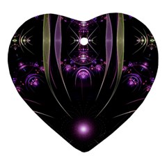 Fractal Purple Elements Violet Heart Ornament (Two Sides)